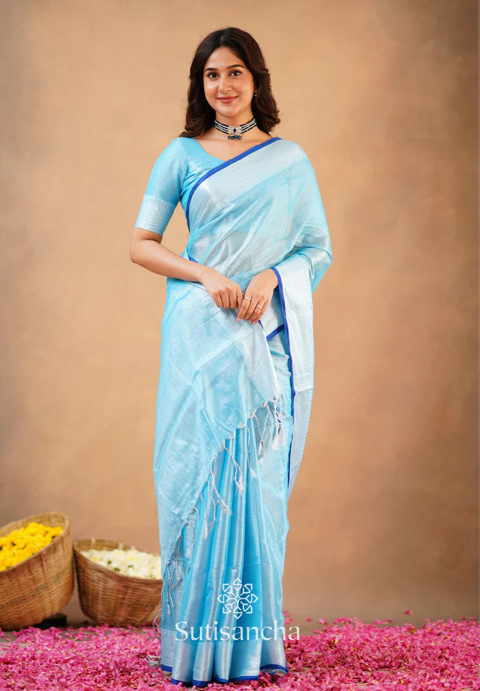 Balaram Saha: Heritage Handloom: Red and Gold Cotton Banarasi Saree