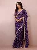 Eshna Organza Purple Saree